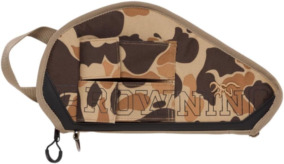 Browning Range Pro 11 Inch Pistol Rug Case - Old School Camo - Lockable/Padded