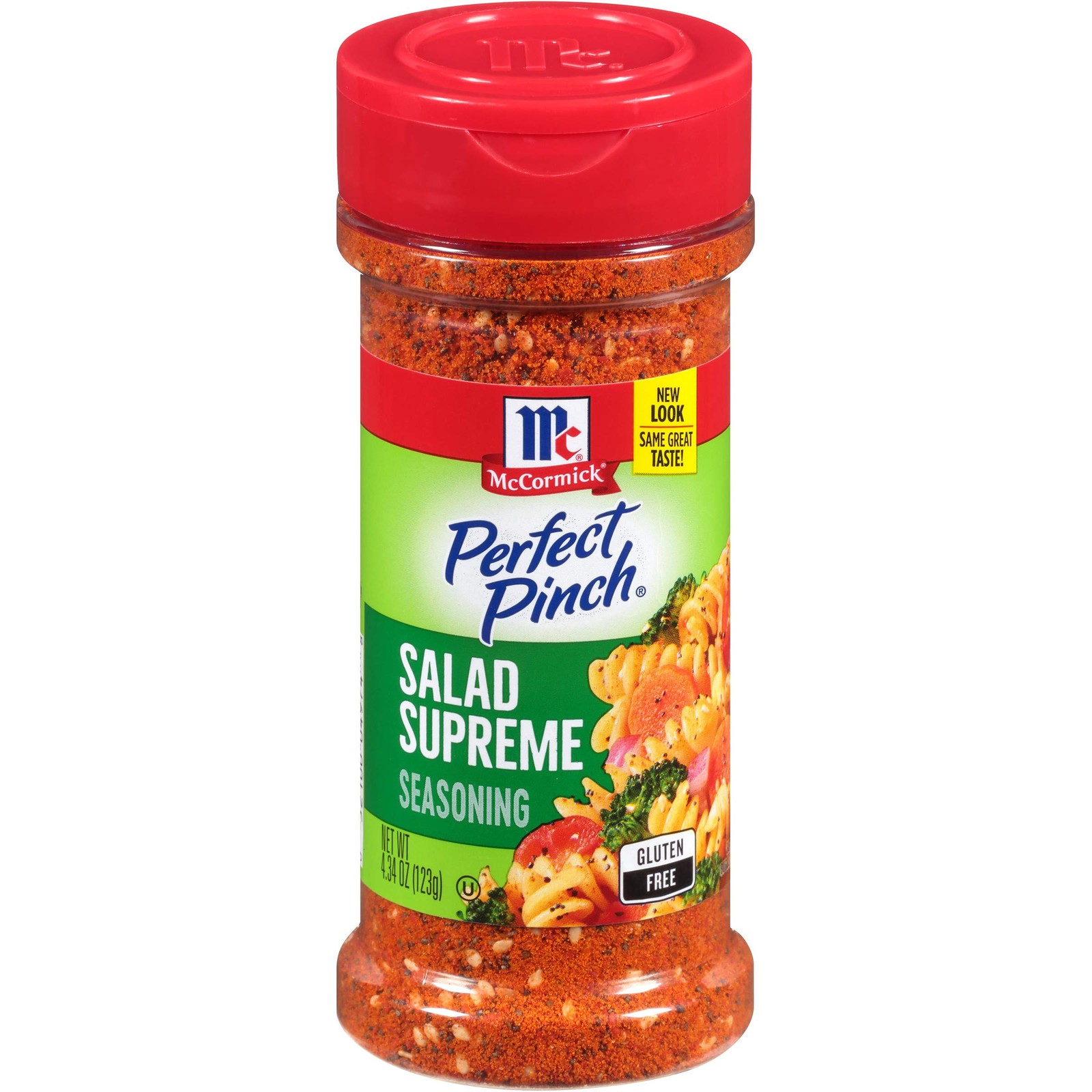 McCormick Perfect Pinch Salad Supreme Seasoning, 4.34 Ounce (Pack of 1), red