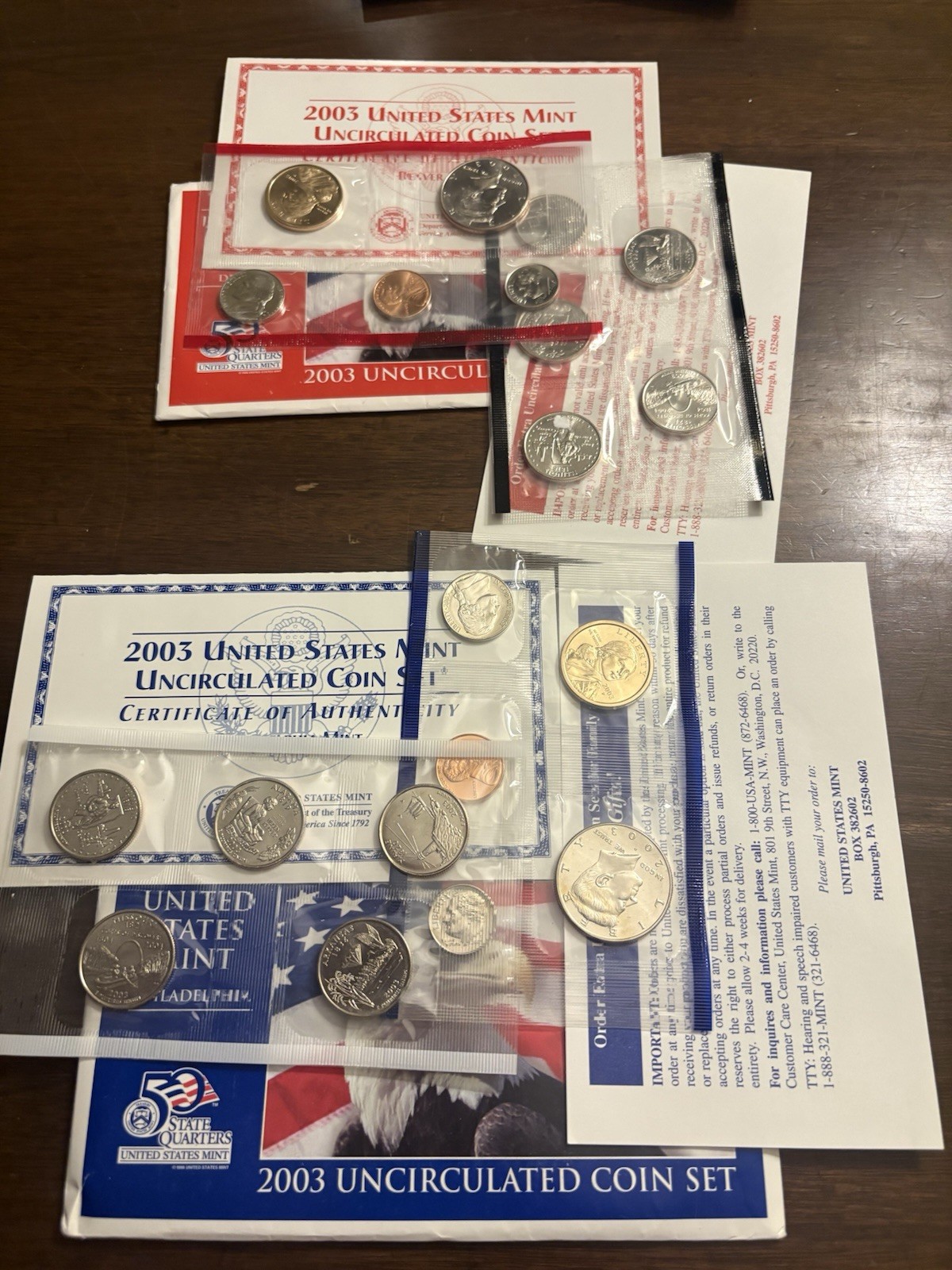 2003 US Mint UNC Coin P&D Set, Original Envelope Free Shipping After 1st Item