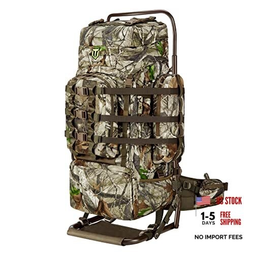 Hunting Backpack 5500cu with Frame and Rain Cover for Bow/Rifle/Pistol