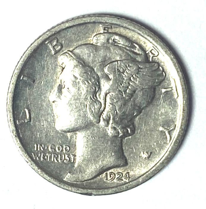 1924 10c Mercury Silver Dime Rare Ten Cents Philadelphia