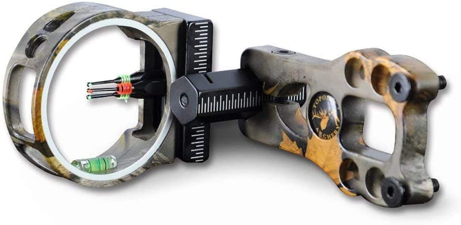 3 Pin Bow Sight - Fiber, Brass Pin, Aluminum Machined - Right and Green,Red