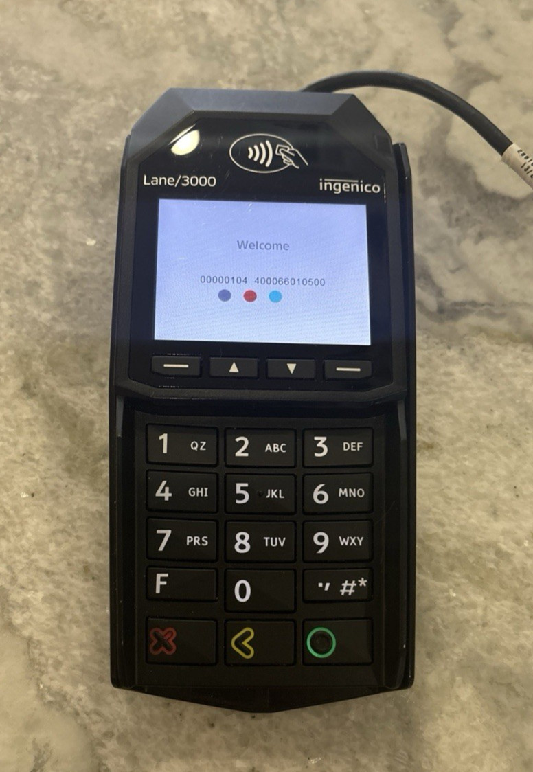 Ingenico Lane/3000 Credit Card Reader Machine Terminal Pin Pad w/USB used