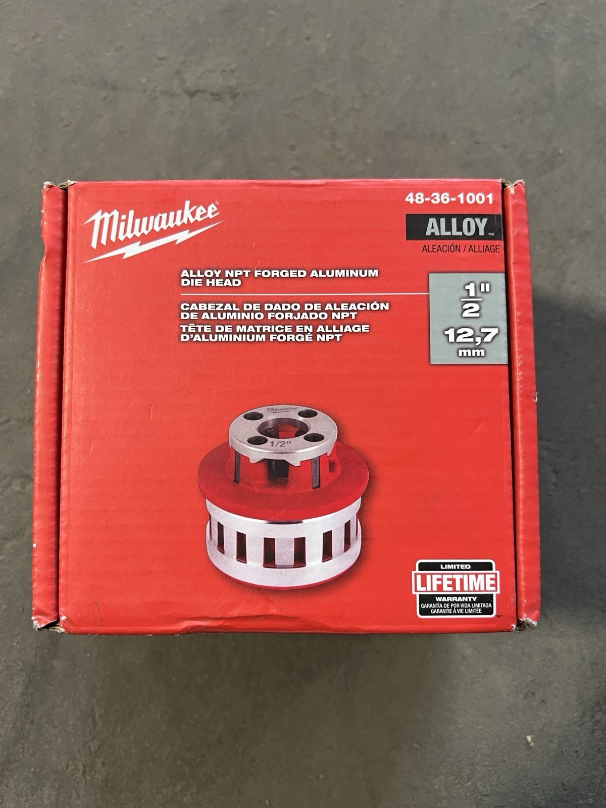 Milwaukee 48-36-1001 1/2" ALLOY NPT Forged Aluminum Die Head