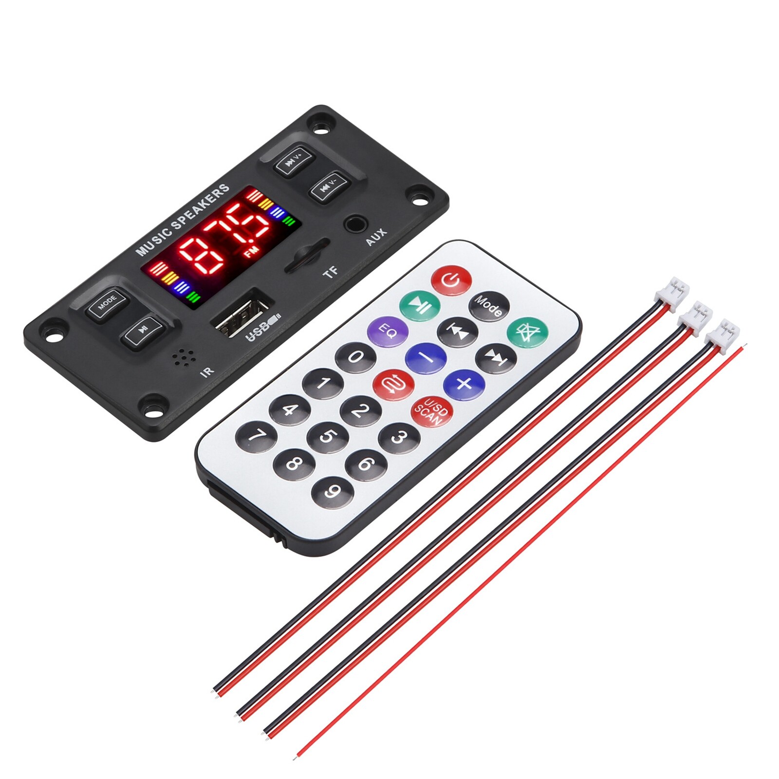 60W 2*30W Amplifier DC 12V MP3 Decoder Board Module Kit Bluetooth MP3 USB AUX FM