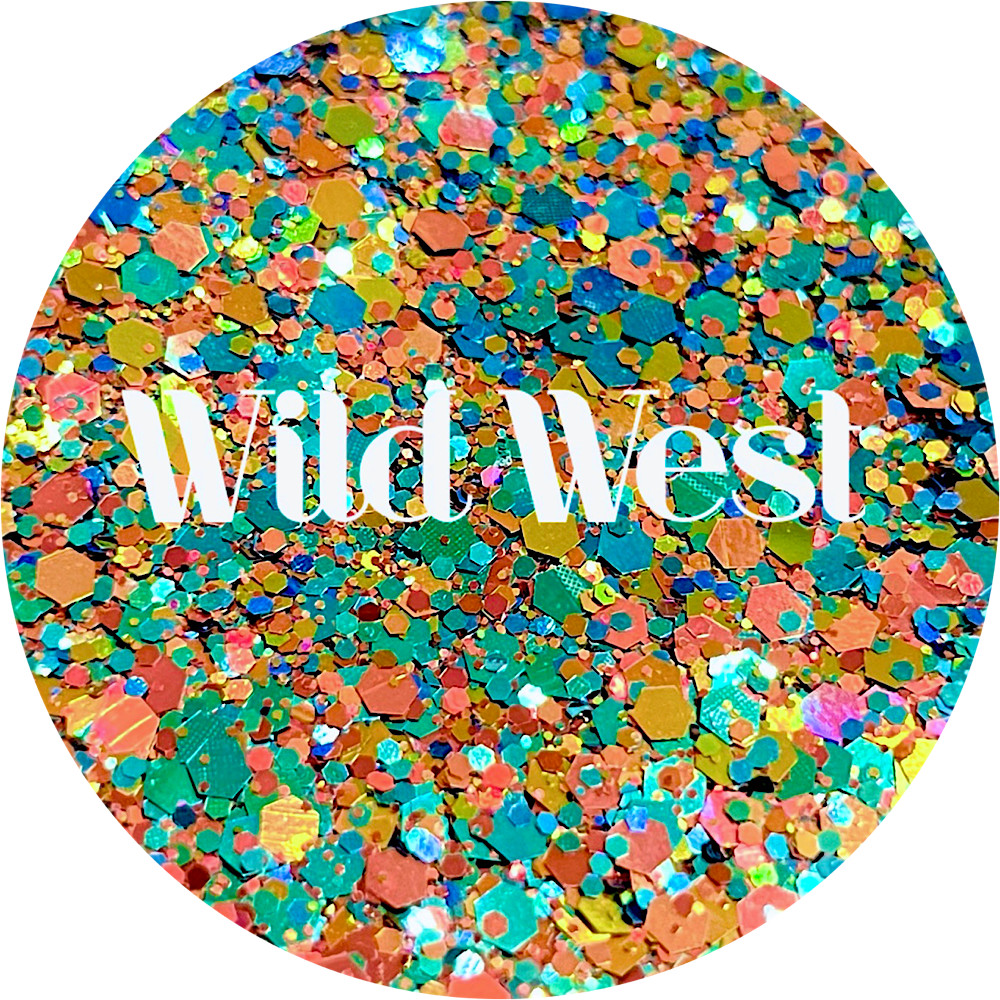 Premium Polyester Glitter - Teal Orange Western Chunky Mix