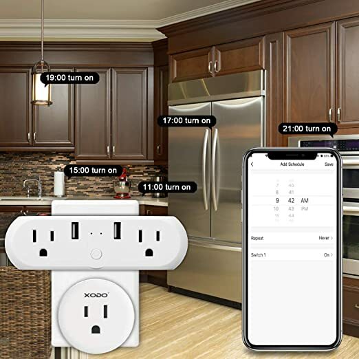 KXODO PK4 Best 2020 Smart Plug Smart Home Socket Multi Plug USB Fast Charging