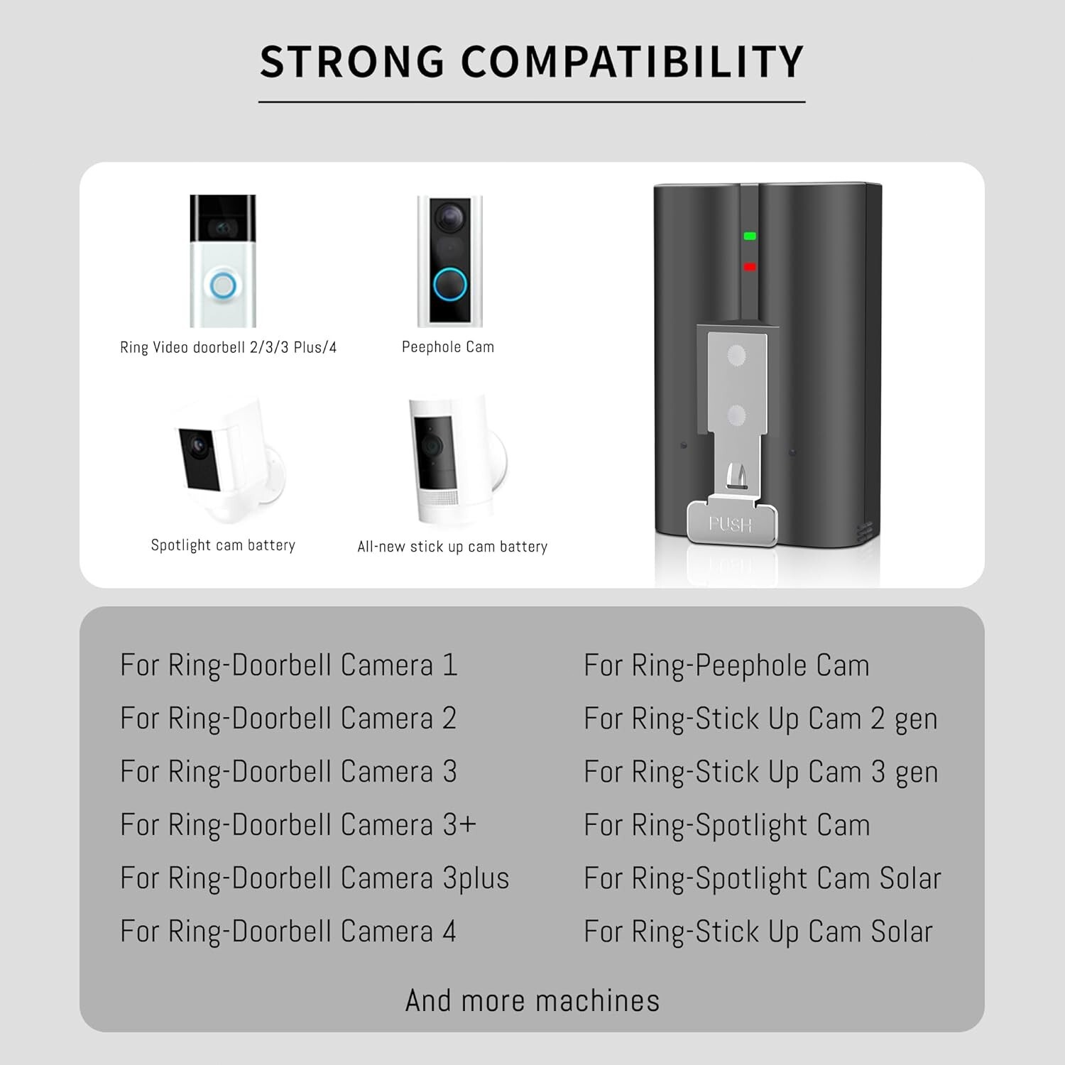 2PCS Rechargeable Battery Pack for Ring Video Doorbell 2 3 3+ 4 Spotlight Camera