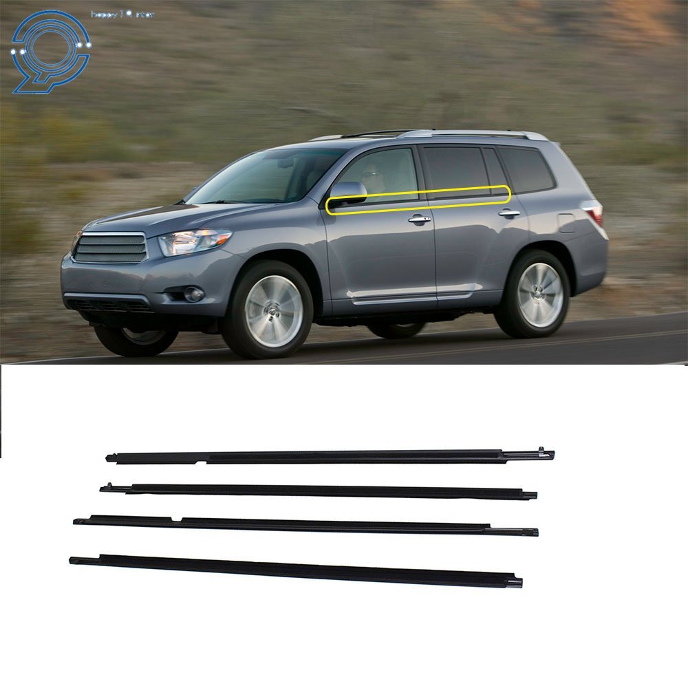 Weather strip Window Molding Trim Seal Belt Fit For Toyota Highlander 2008-2010