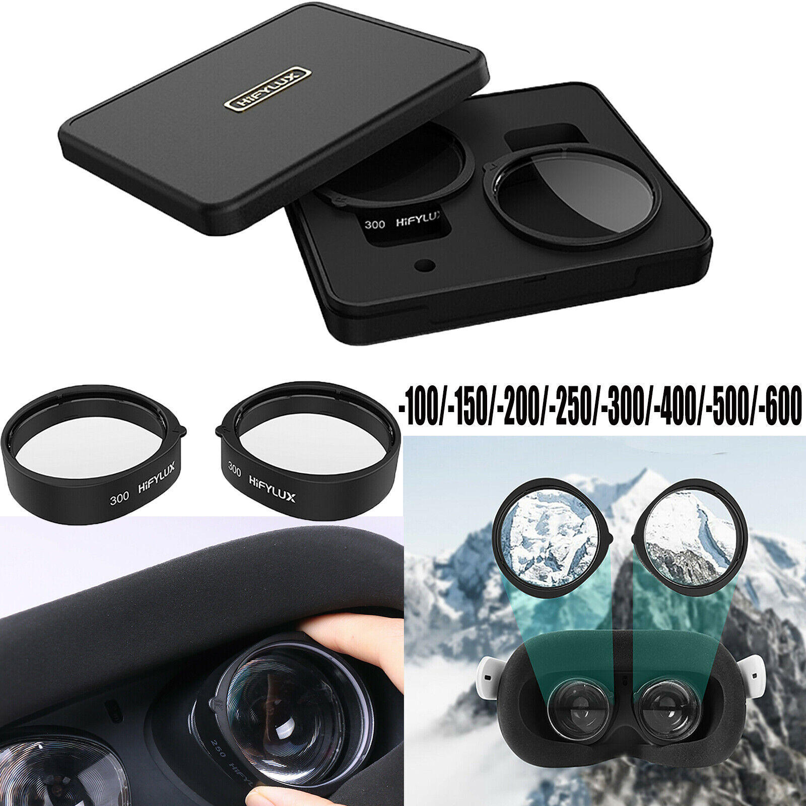 1Pair Eyeglass Hifylux QF11 Myopia Glasses Frame + Lens VR Glasses For Quest 2