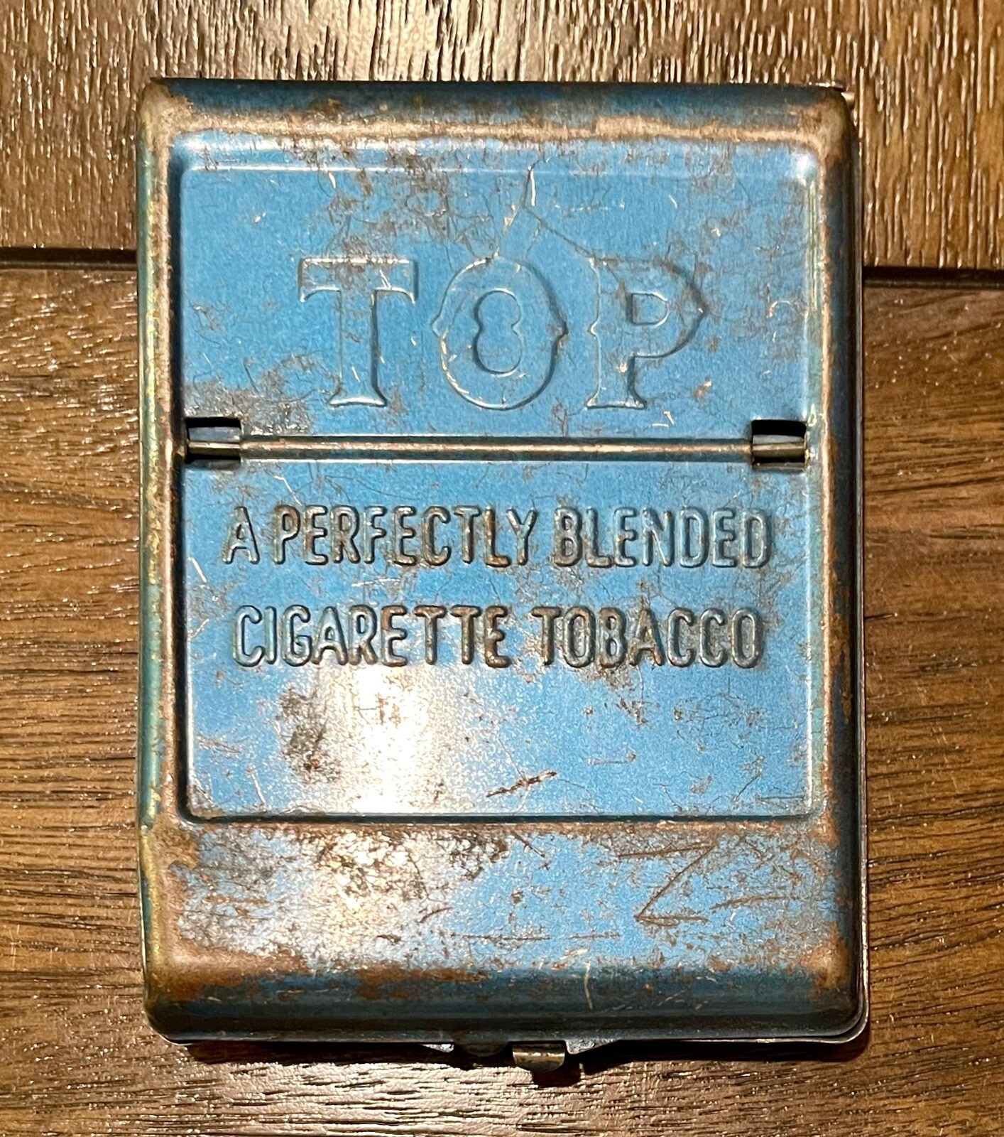 Vintage TOP Cigarette Rolling Machine Perfectly Blended Tobacco Blue Tin (8998)