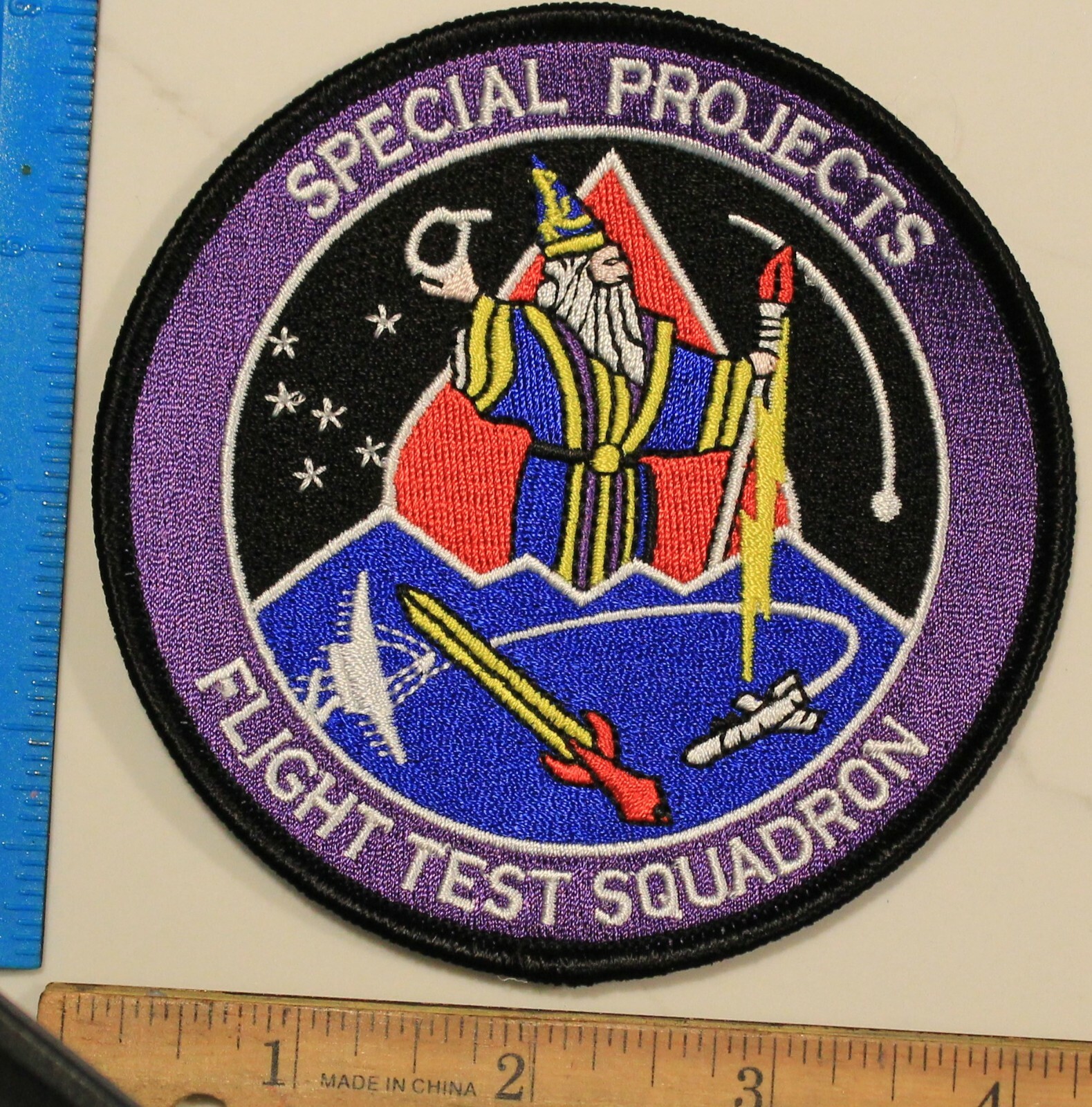RARE - BLACK OPS MILITARY PATCH SPECIAL PROJECTS FLIGHT TEST SQUADRON - WIZARD