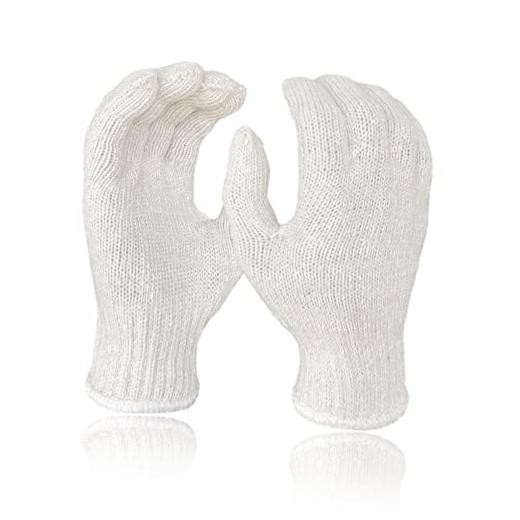 12 Pairs Cotton Glove Liners for BBQ, Cooking, Large (Pack of 12) White