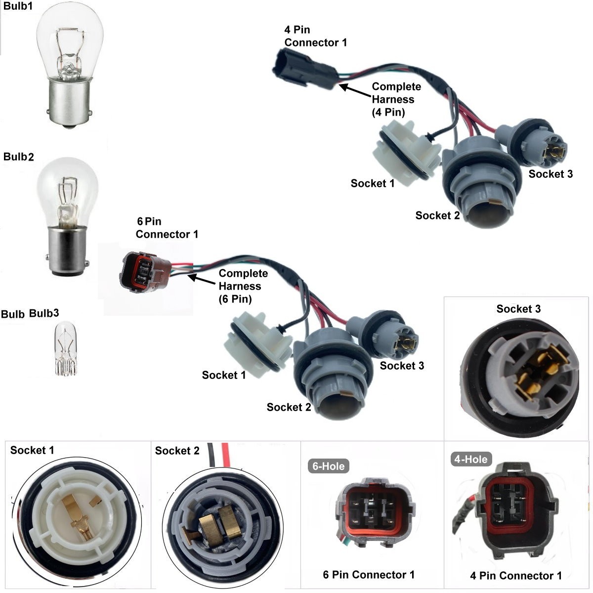 Hyundai Tucson Rear Taillight Turn Signal Brake Harness Connector Light bulb