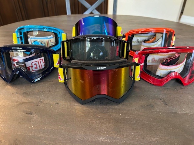 Red Bull Spect Evan MX Dirt Bike Goggles w Nose Guard For Motocross ATV Off-Road