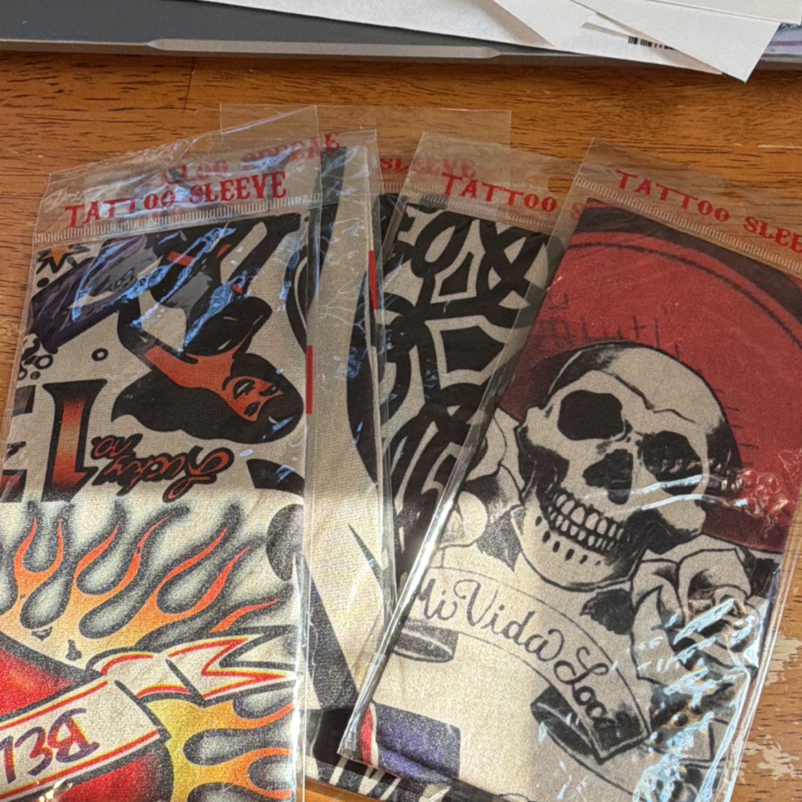 Multicolor Tattoo Arm Sleeve Costume Accessories Set of 5  Assorted Designs