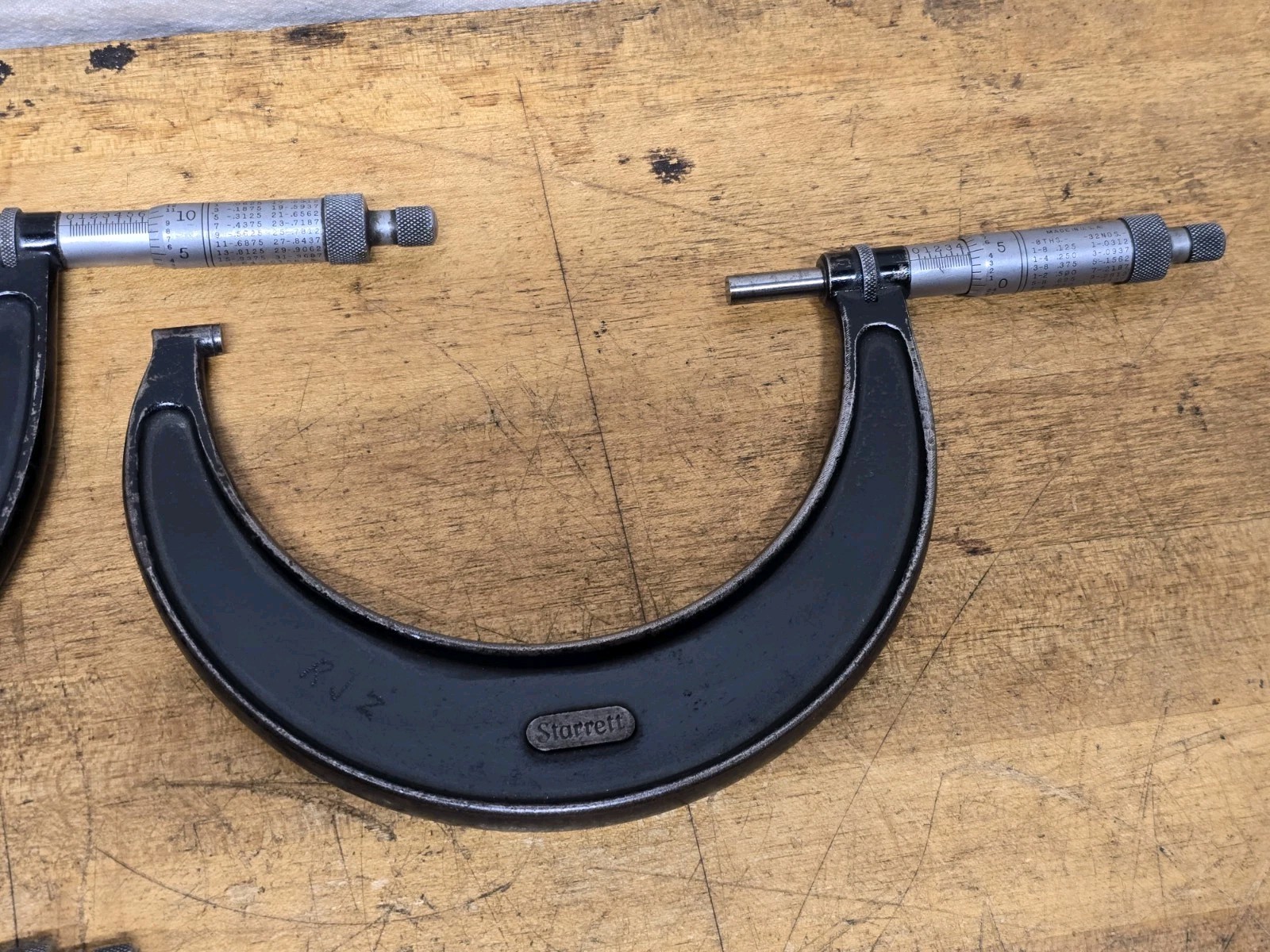 Starrett 2-6" Micrometer 4 Piece Set Ratchet Stops