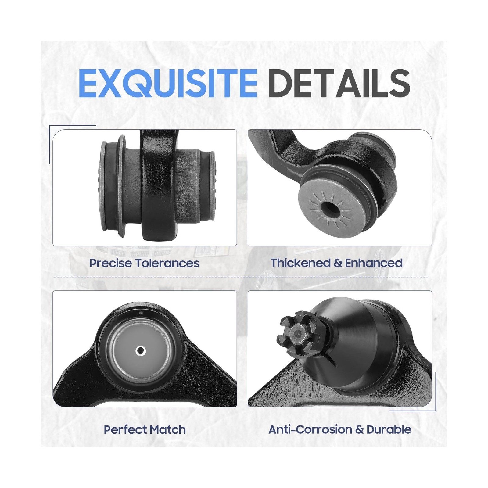 4WD Front Upper Control Arms Tie Rods Suspension Kit Compatible with 1997-200...
