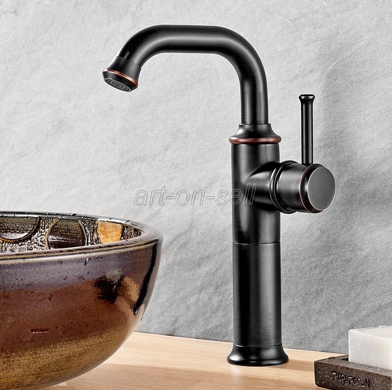Balck Oil Rubbed Bronze Swivel Spout Kitchen Sink Faucet Mixer Basin Tap asf092