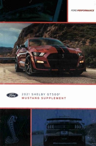 NEW PRINTED BOOK 2022 Ford Mustang Shelby GT500 Owner's Manual Supplement NR3J1