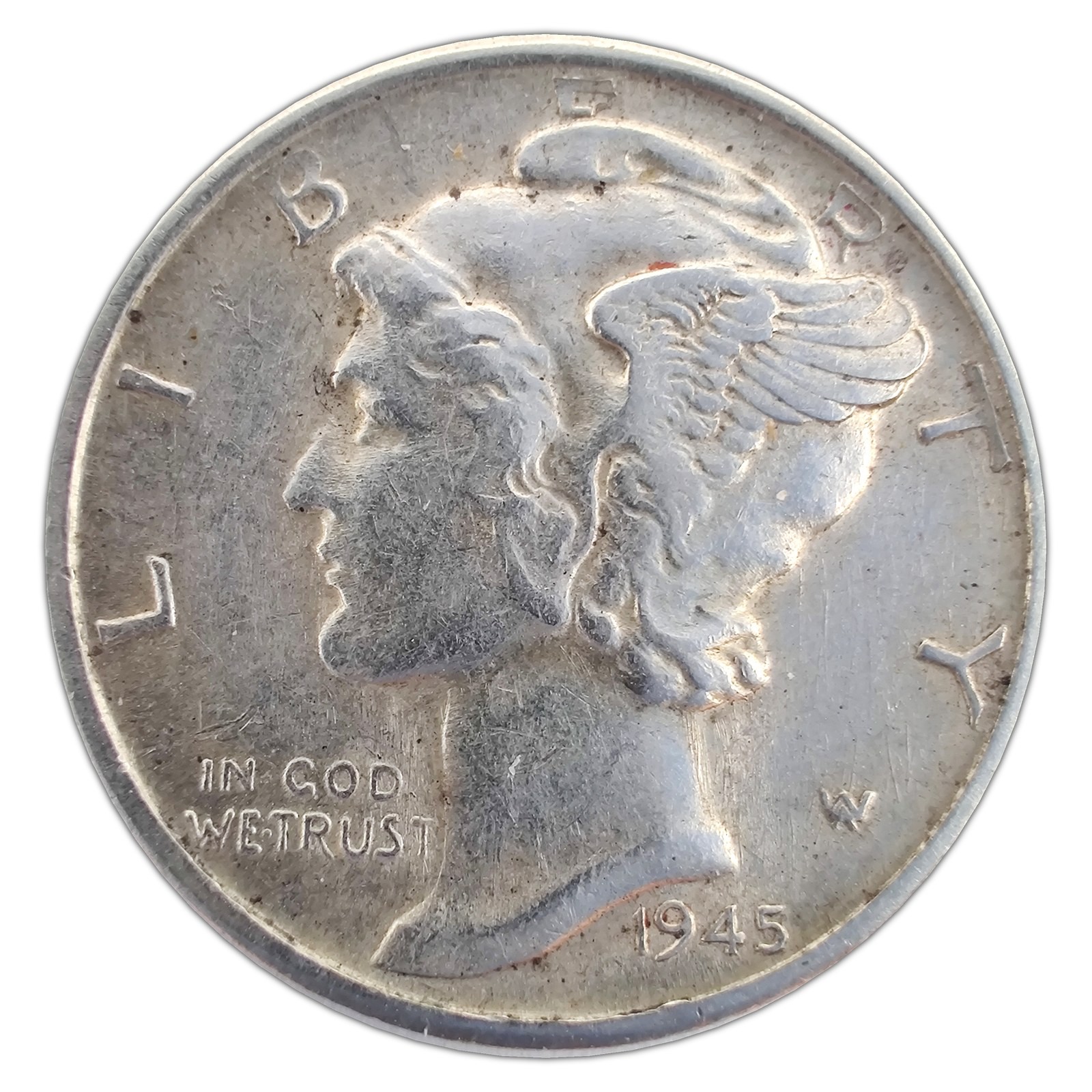 1945-S Mercury Dime XF Extremely Fine 90% Silver