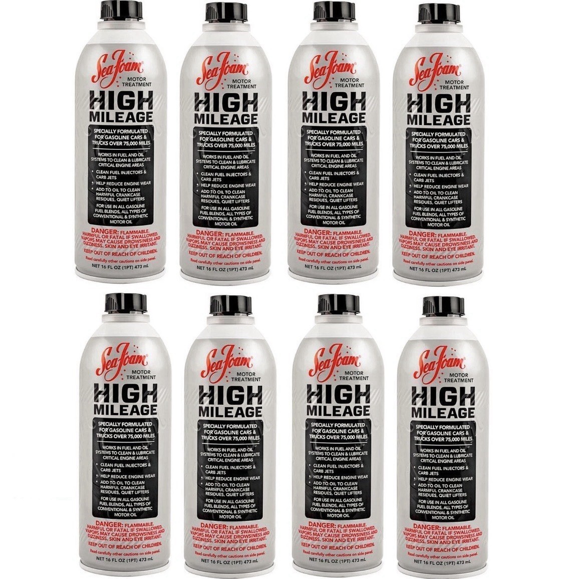 Sea Foam HM16 High Mileage Fuel Injector Cleaner 16oz HM-16 Pack of 8