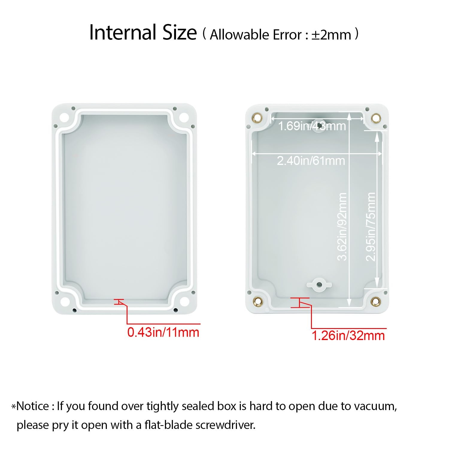 HoHaing Project Box IP65 Waterproof Dustproof Junction Box ABS Plastic Enclos...