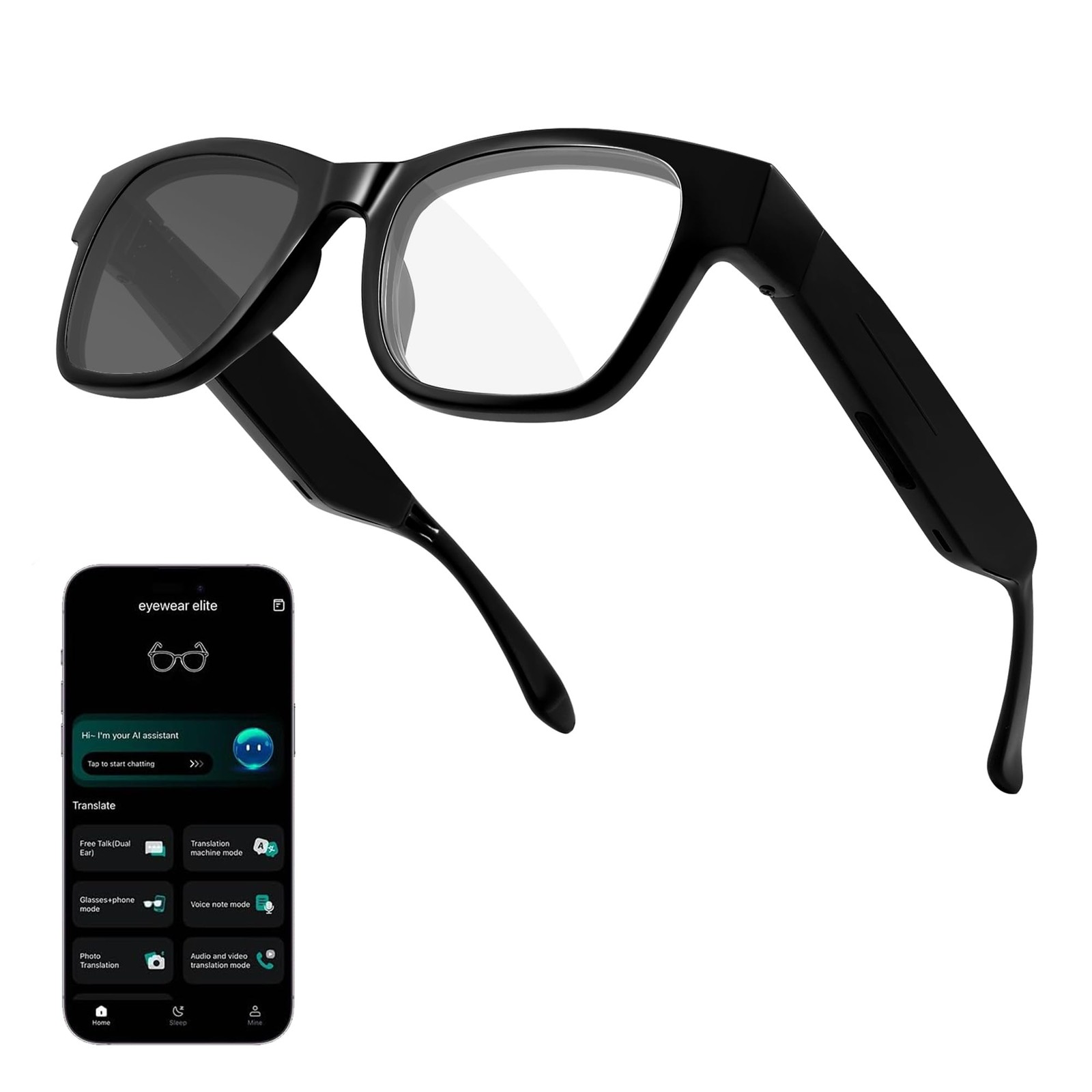 AI Smart Glasses for Men Women Powered by ChatGPT- 164 Languages Translation,...
