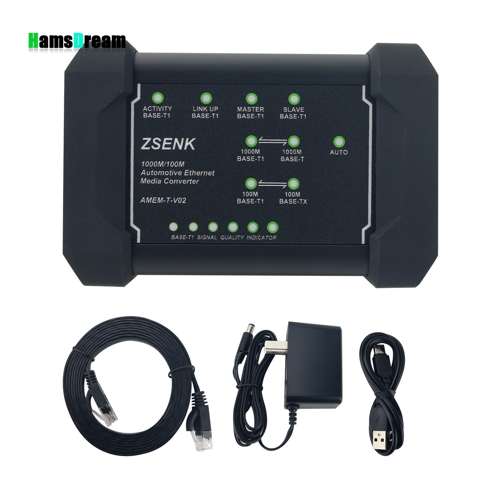 ZSENK 1000M/100M Automotive Ethernet Media Converter (with E6S20A Connector