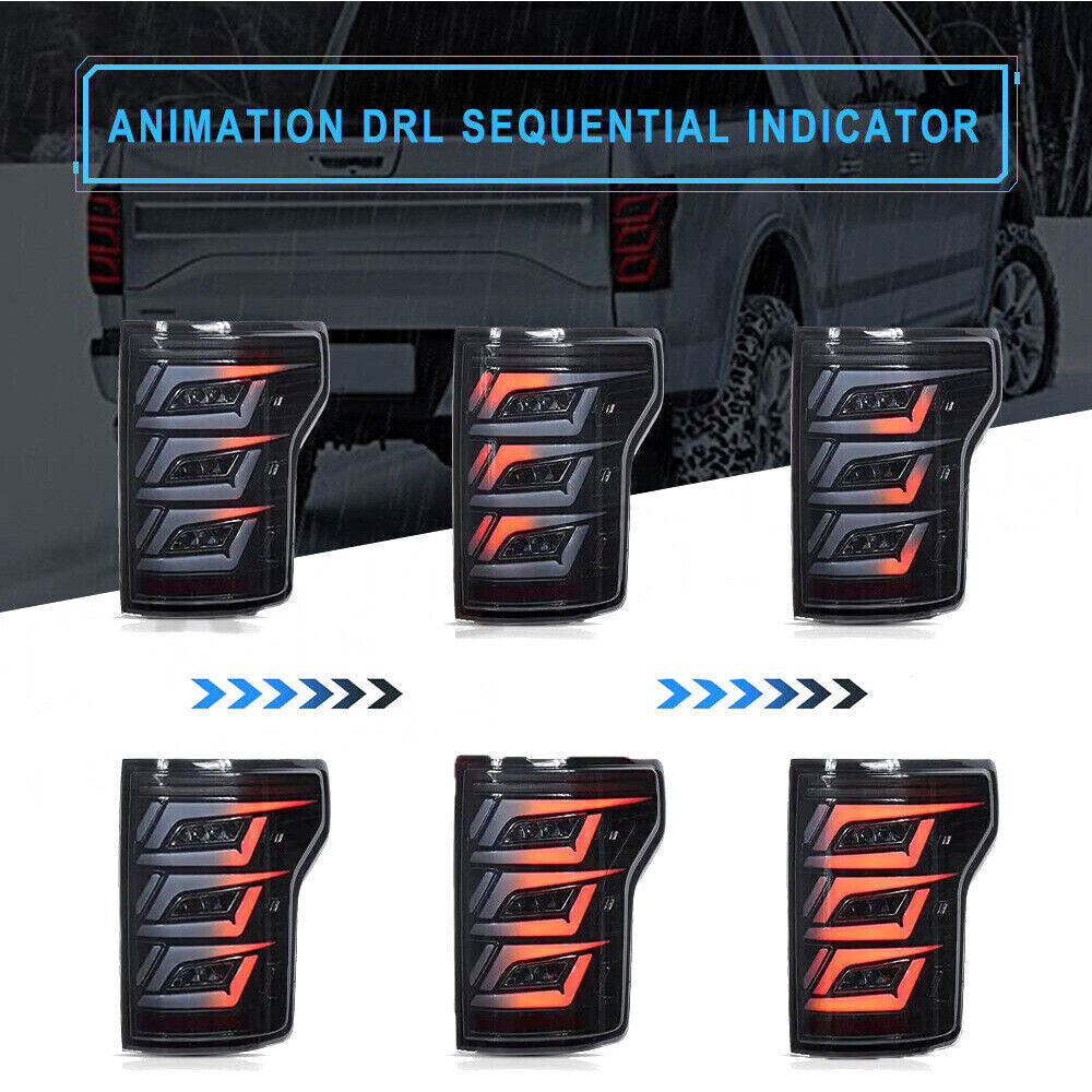 For 2015-20 Ford F150 Start-up Animation Rear Lamps Assembly LED Tail Lights US