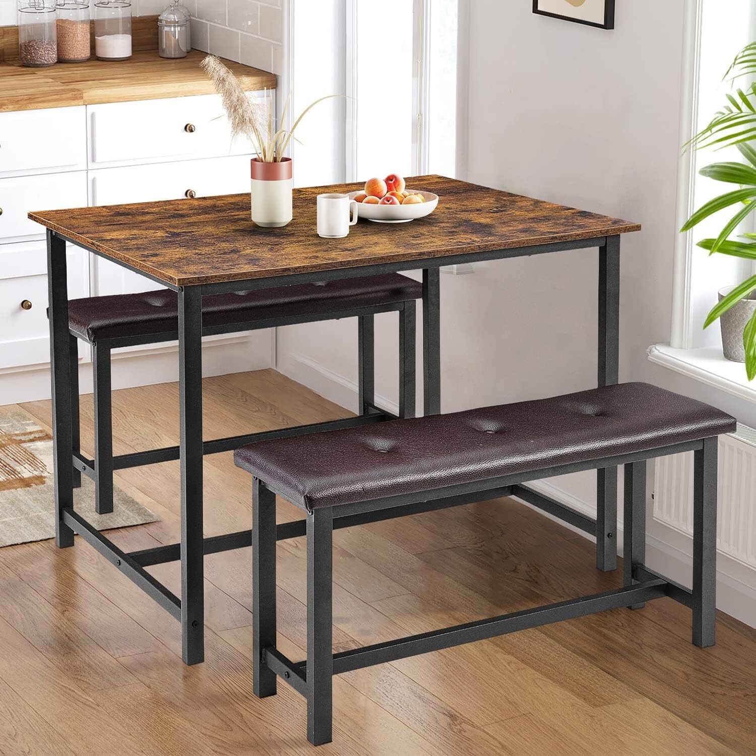 Wood Kitchen Table and Dining Room Table Set, Elegant Kitchen Sets for 2 or 4