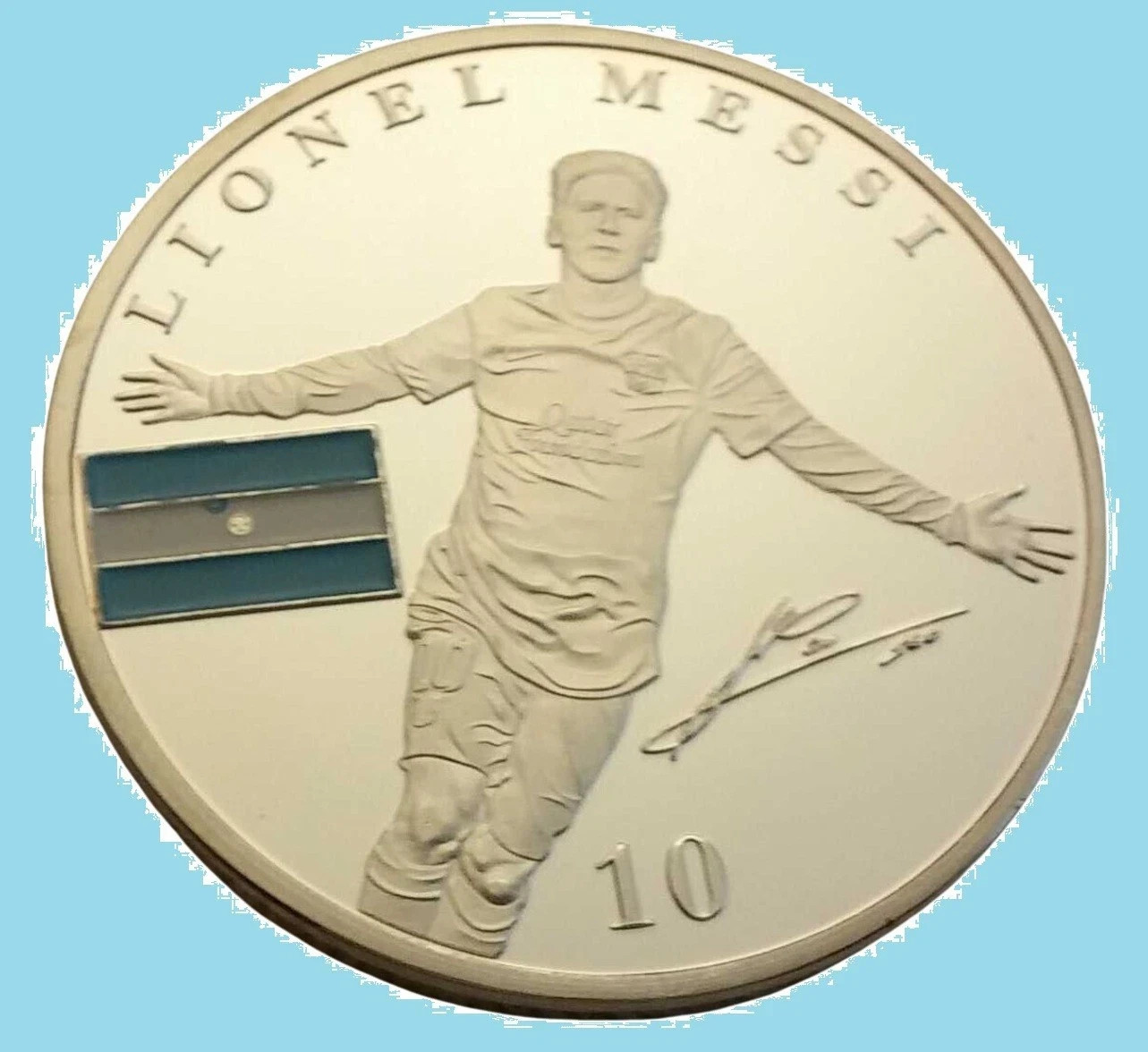 Messi Silver Coin Signature World Cup 2026 Medal Ballon d'Or Winner PSG Champion