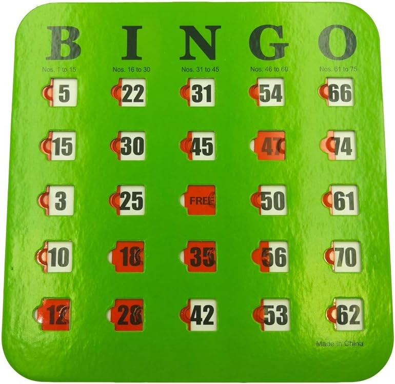Yuanhe Shutter Slide Bingo Cards - 5 Pack Multi Color Extra Thick Stitched,...