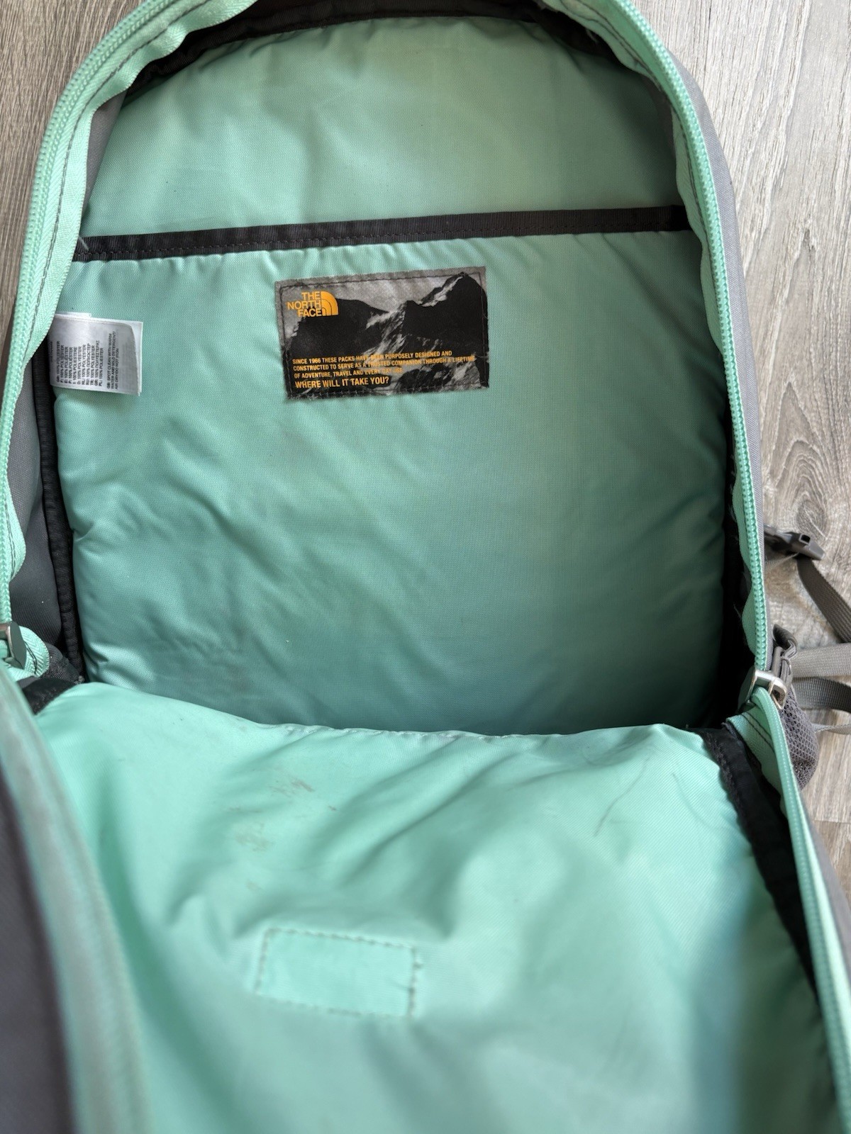 The North Face Jester Backpack Blue Gray Laptop Sleeve Outdoor Hiking School