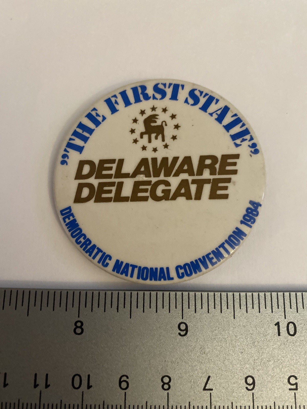 Delaware Delegate Democratic National Convention 1984 Pin Back Button P196