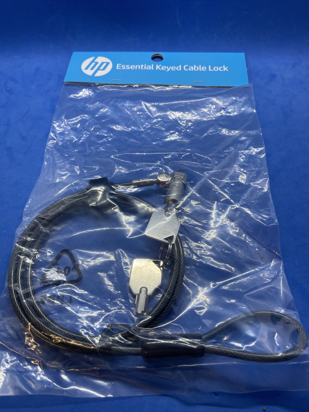 HP Essential Keyed 4ft Cable Lock Vinyl-coated Galvanized Steel T0Y14AA