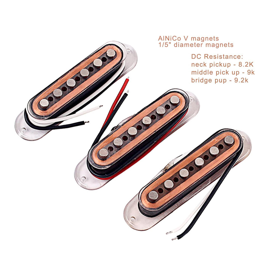 Genuine Alnico 5 Single Coil Pickups SSS Guitar Neck Middle Bridge Sets for ST