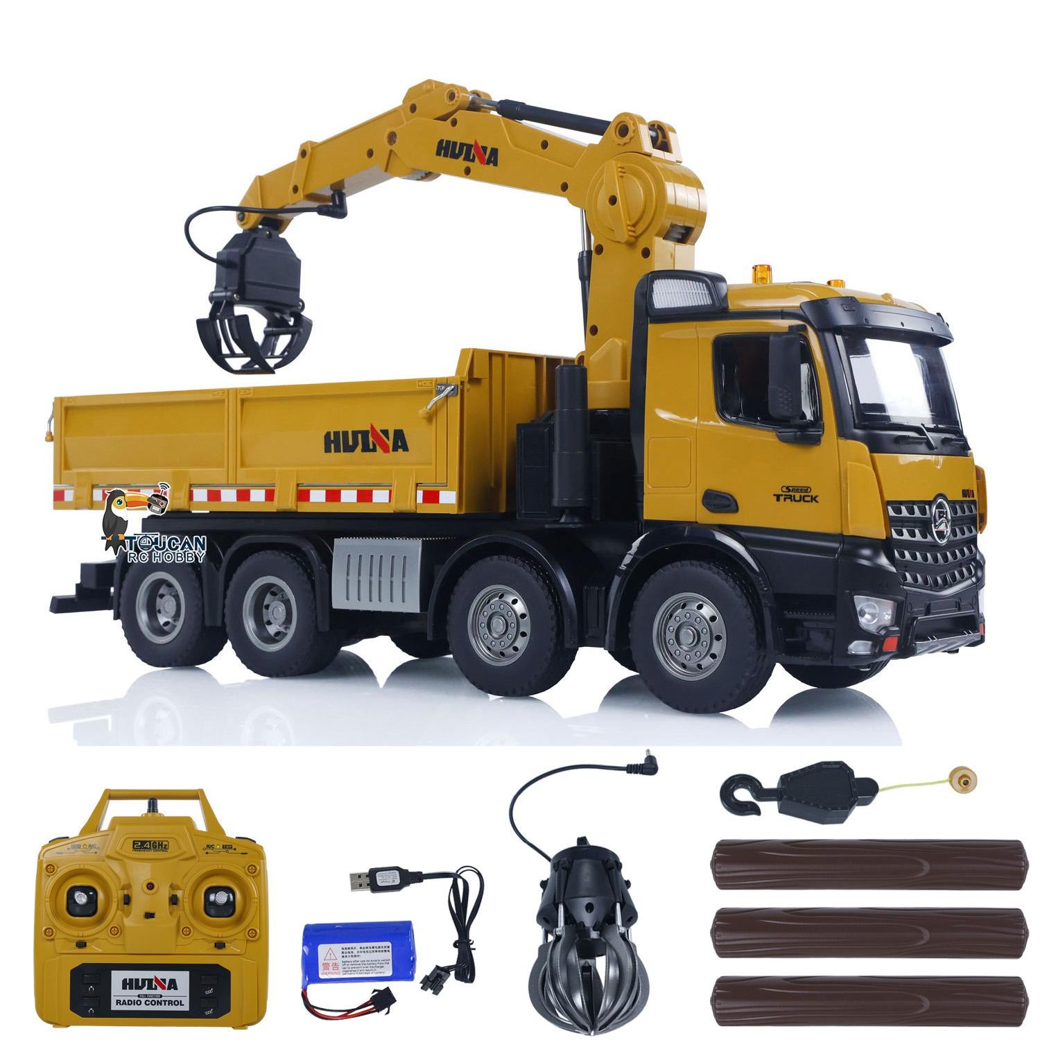 HUINA 1538 1/14 RC Timber Grab Dump Truck RTR Car Model Toy 2.4G 1200MAH Battery