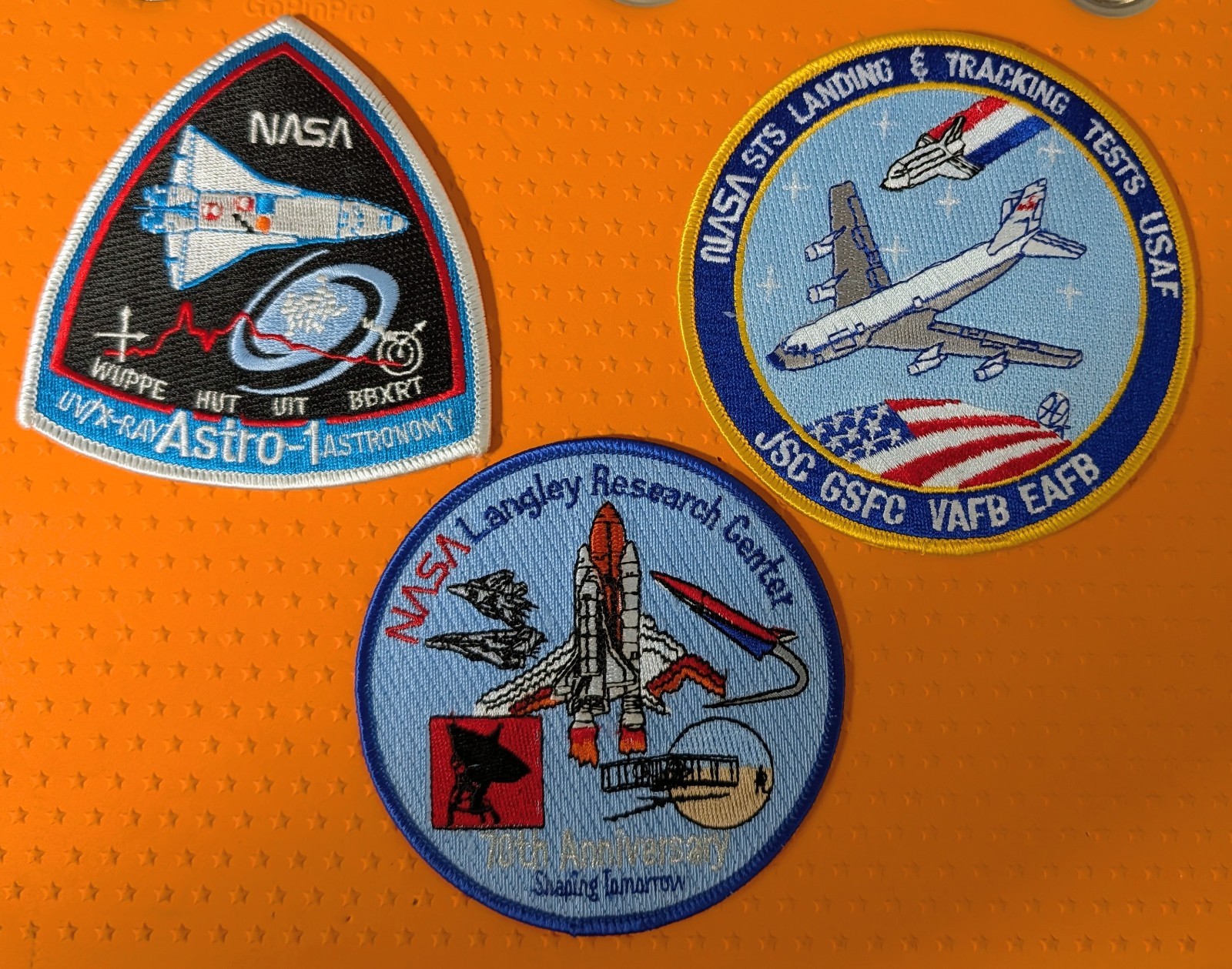 NASA Patch Langley Research Center 70th Anniversary Patch & STS Landing Patch