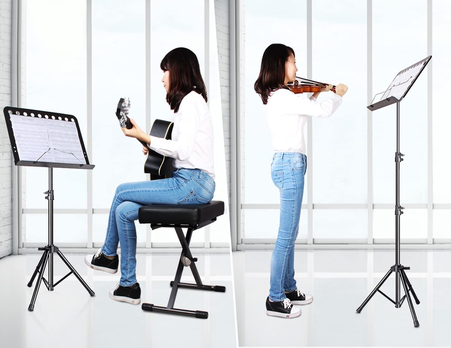 1/2/3 Pack Sheet Music Stand, Adjustable Standard Version, 1 pack black