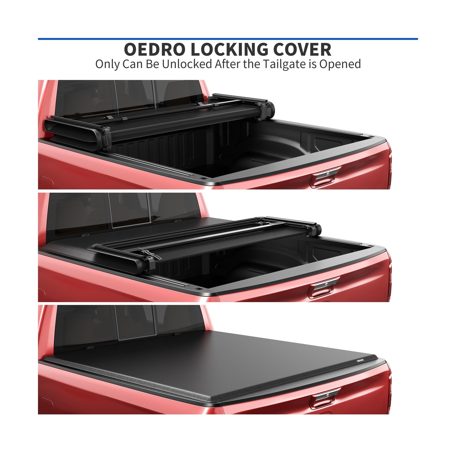 oEdRo Upgraded Tri-Fold Truck Bed Tonneau Cover Compatible with 2014-2018 Che...