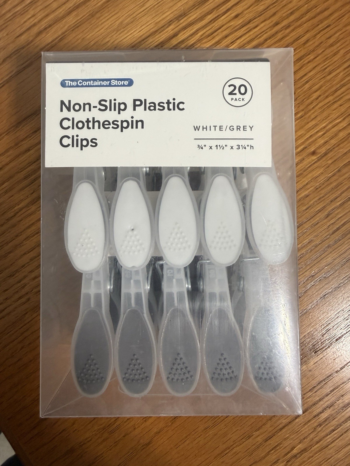 Container Store Nonslip Plastic Clothes Pins New 20 Count