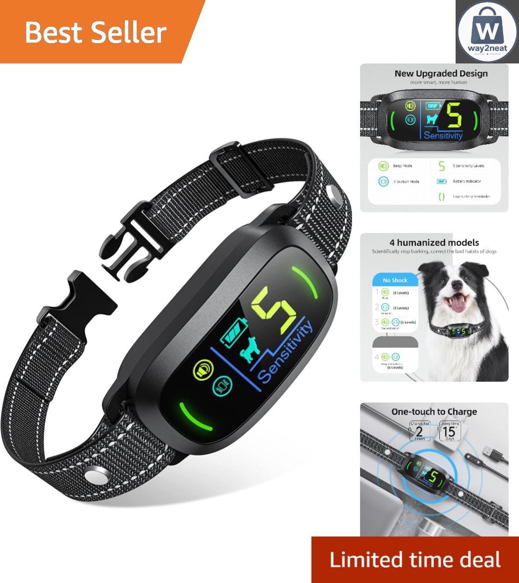 Waterproof Bark Collar for Medium to Large Dogs – Quick Charge & Safe