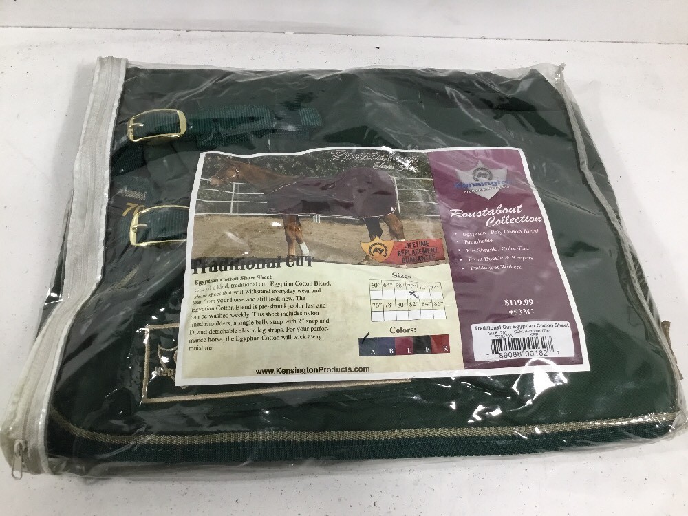 NEW Kensington Roustabout Taper Cut 533C-70A Show Sheet Cover; Size: 70”, Green