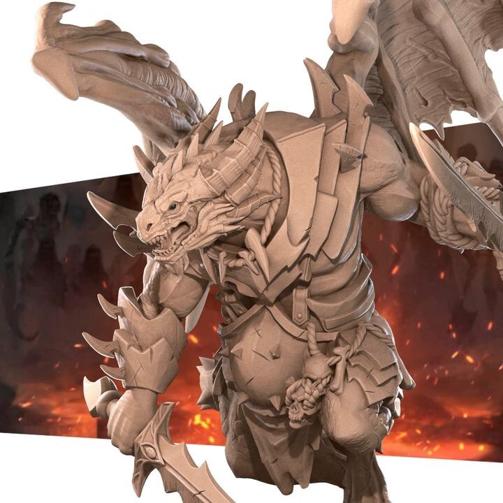 Bite the Bullet Fantasy Miniature Large Figure: draconian juggernaut dragonborn