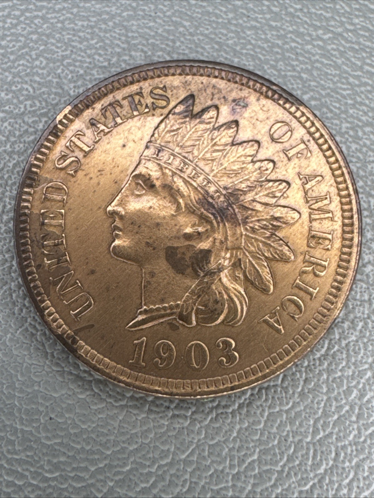 1903 Indian Head Cent Penny, Lustrous Gem BU++ Rd, Beautiful  Toning!!! See Pic!