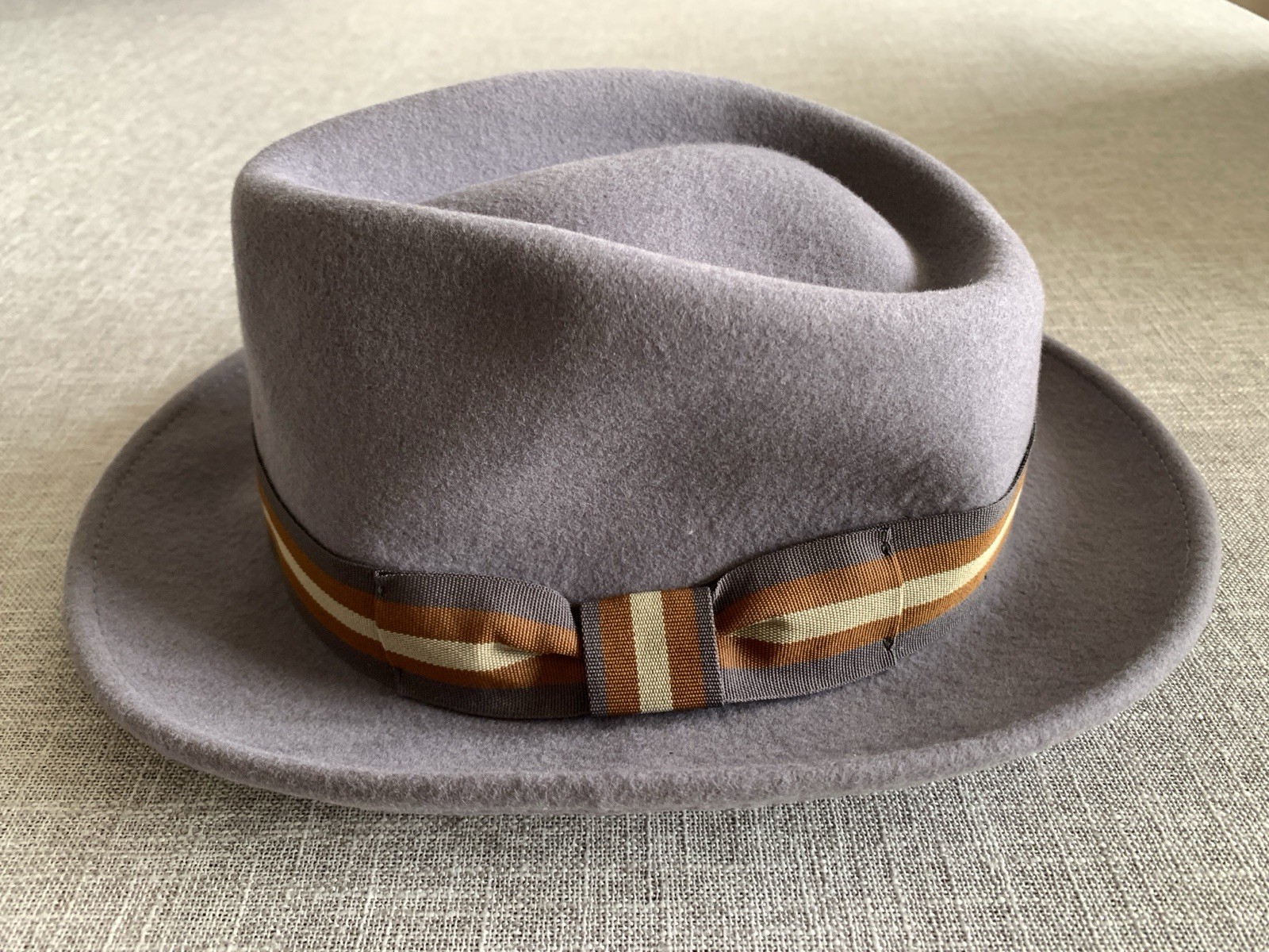 Borges & Scott Gray Fedora Doyle Wool Felt Hat  US 7  UK 6 7/8 Small (56cm) Mint