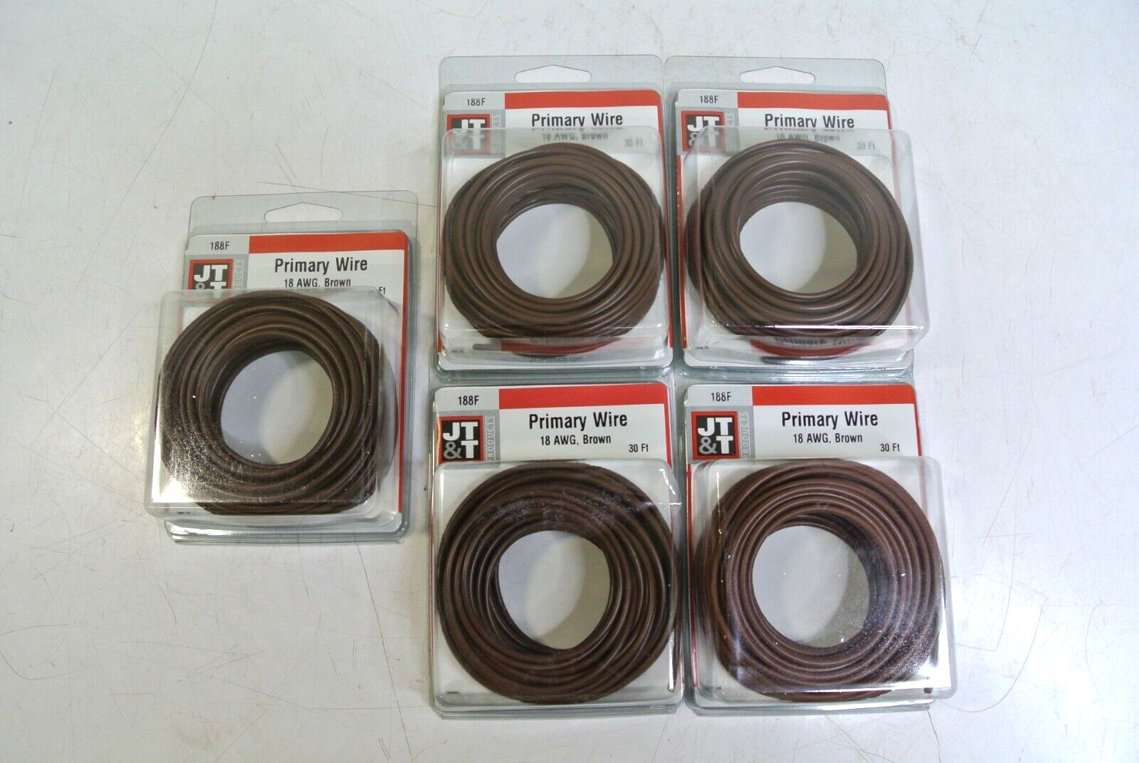 5 JT&T Products 188F 18 Awg Brown Primary Wire 30'