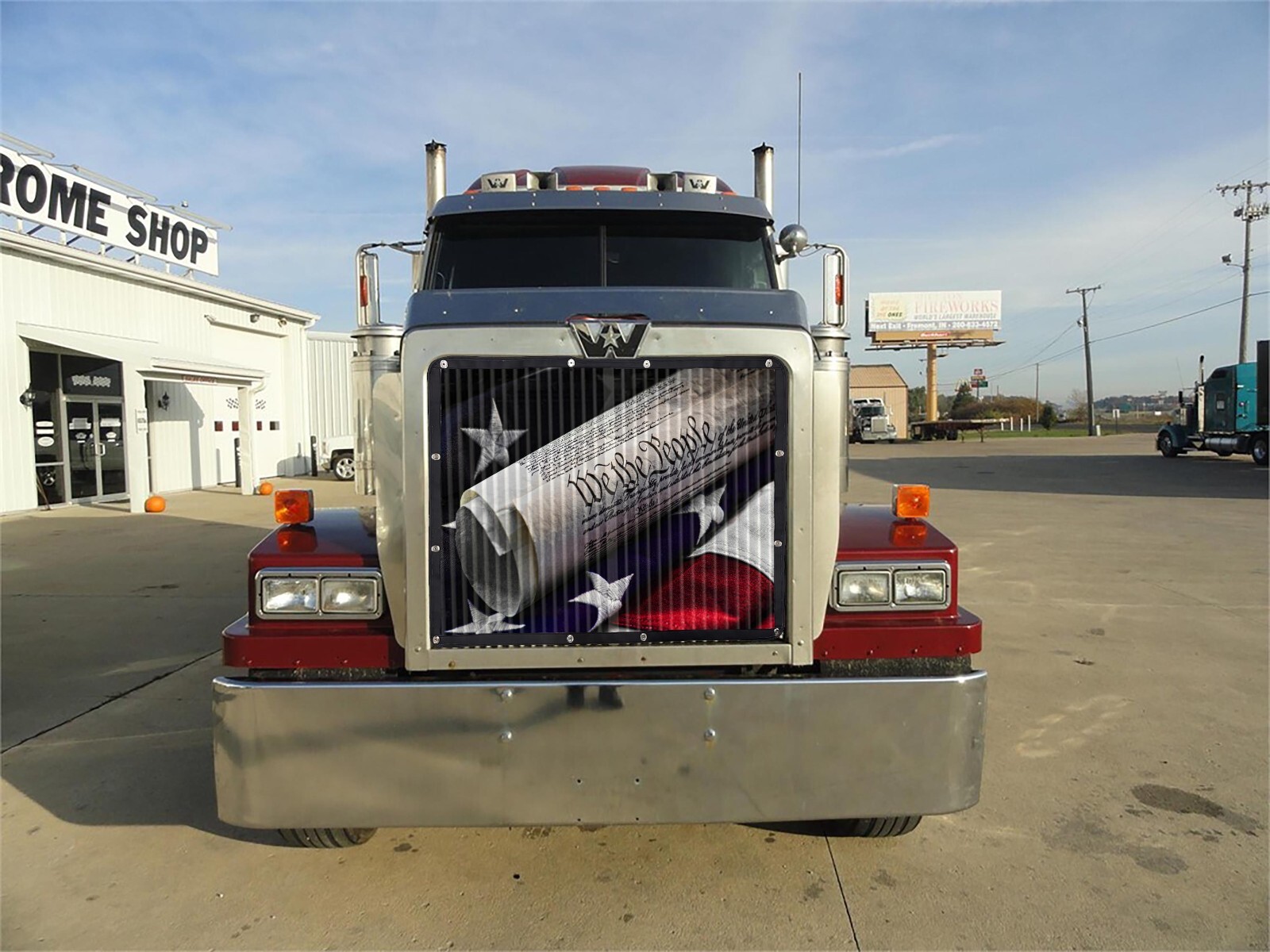 Western Star 4800/4900/EX/FX/SX/5800SS Premium Mesh 'We The People' Bugscreen