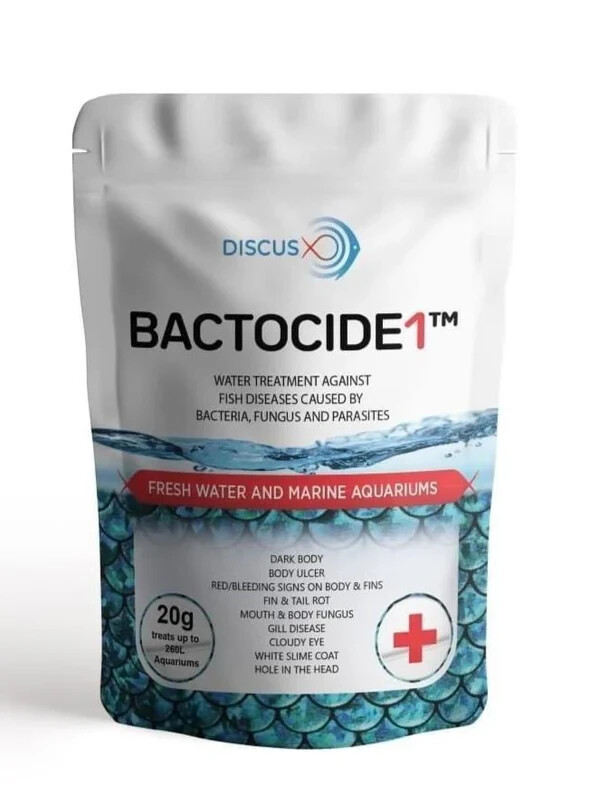 DISCUS X -BACTOCIDE 1 - 20G -DISCUS FISH - NATURAL BACTERIA DESTROYER (EXTERNAL)